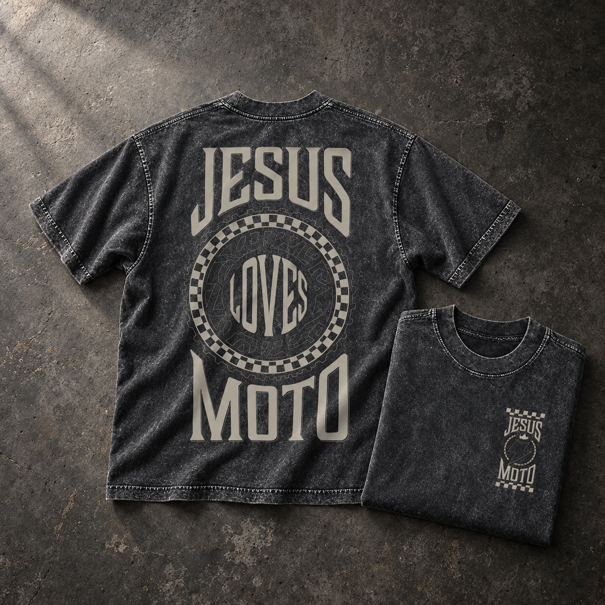 Jesus Loves Moto | Heavyweight Oversized Tee