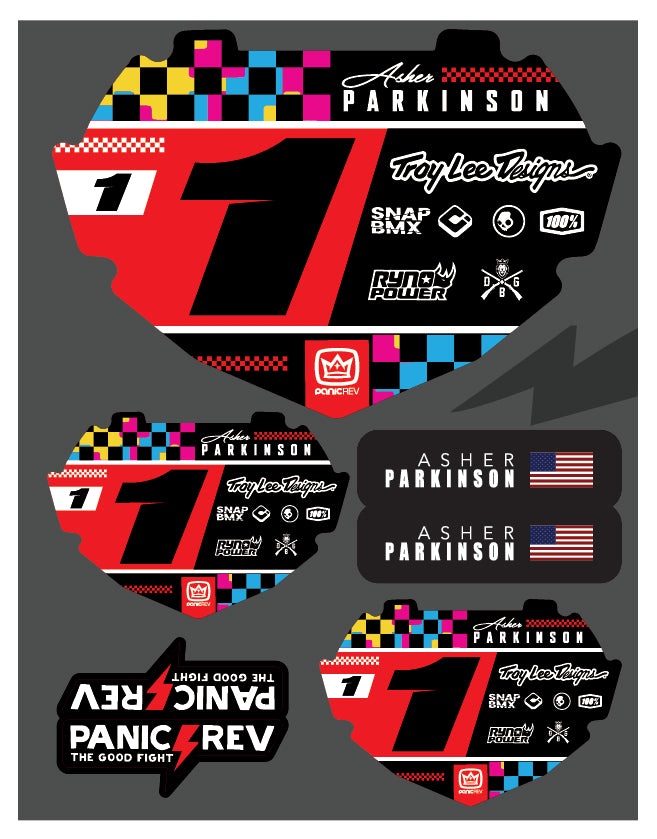 BMX Check Number Plate Insert Sticker Sheet