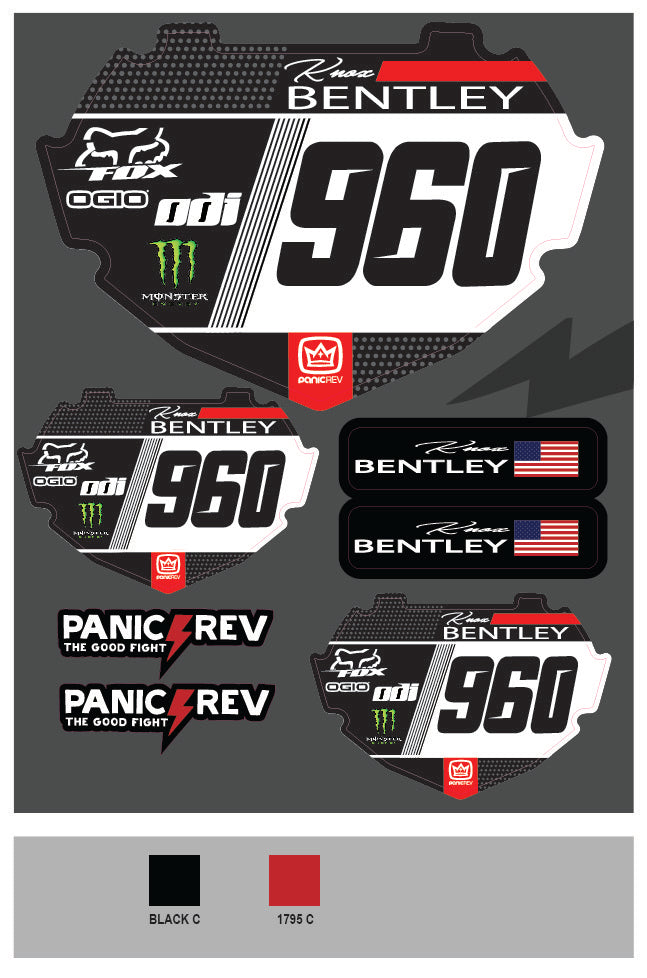 BMX Dots Number Plate Insert Sticker Sheet