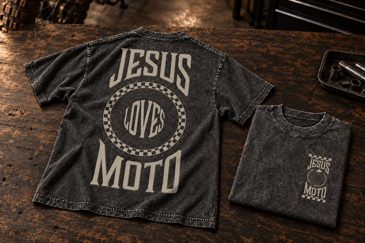Jesus Loves Moto | Heavyweight Oversized Tee