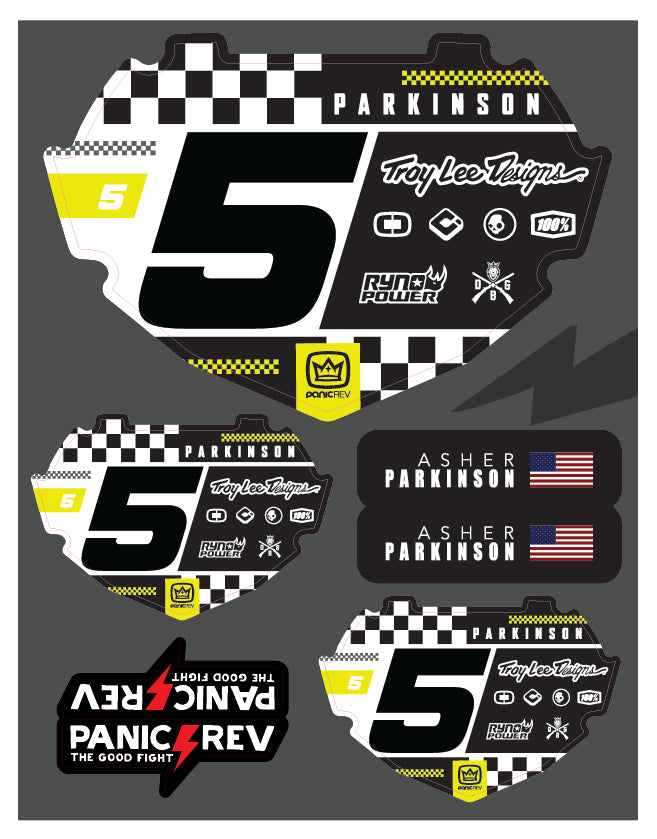 BMX Check Number Plate Insert Sticker Sheet
