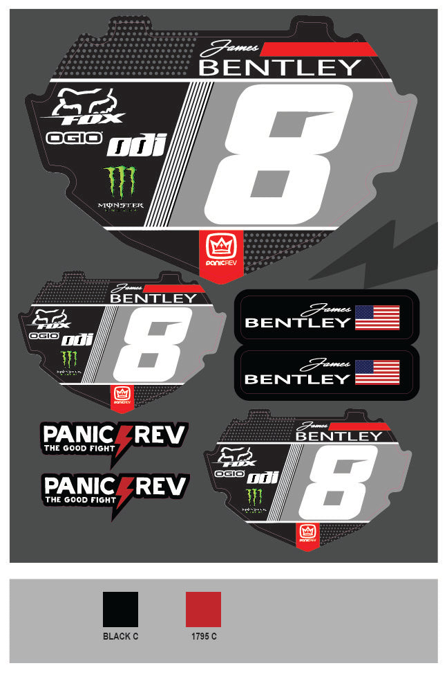 BMX Dots Number Plate Insert Sticker Sheet