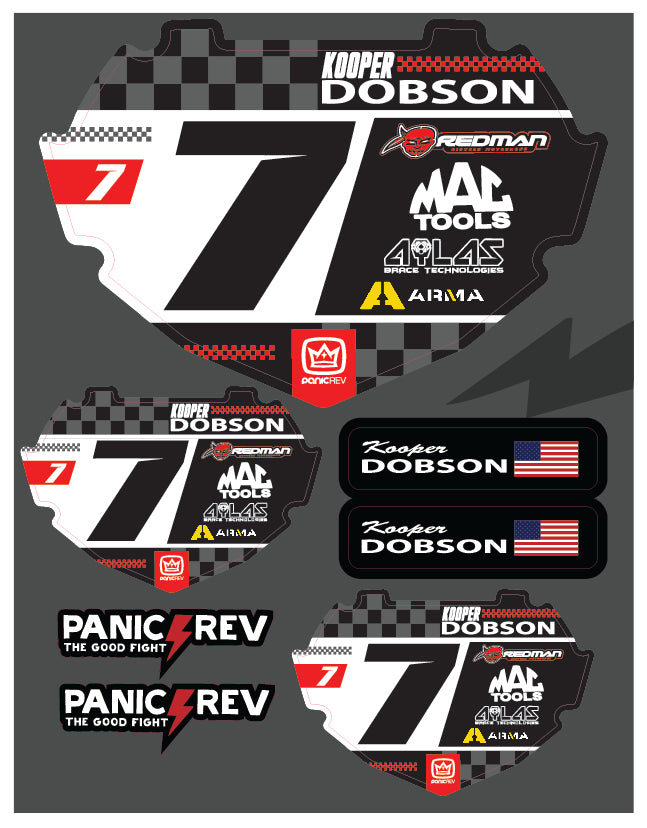BMX Check Number Plate Insert Sticker Sheet